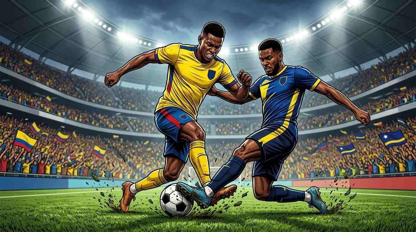 Jugadores de Ecuador y Curazao luchan por el balón en un vibrante duelo del Mundial 2026.