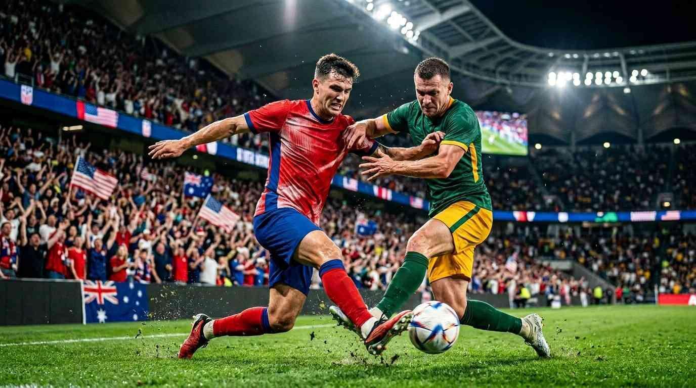 Estados Unidos y Australia disputan un intenso duelo en un estadio lleno durante el Mundial 2026.