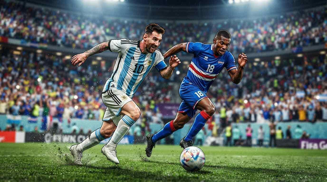 Argentina y Cabo Verde disputan el balón en un intenso duelo del Mundial FIFA 2026.