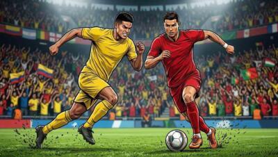 Colombia y Portugal disputan el balón en una jugada intensa durante el Mundial 2026.