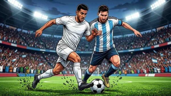 Jordania y Argentina disputan el balón en una jugada intensa durante el Mundial 2026.