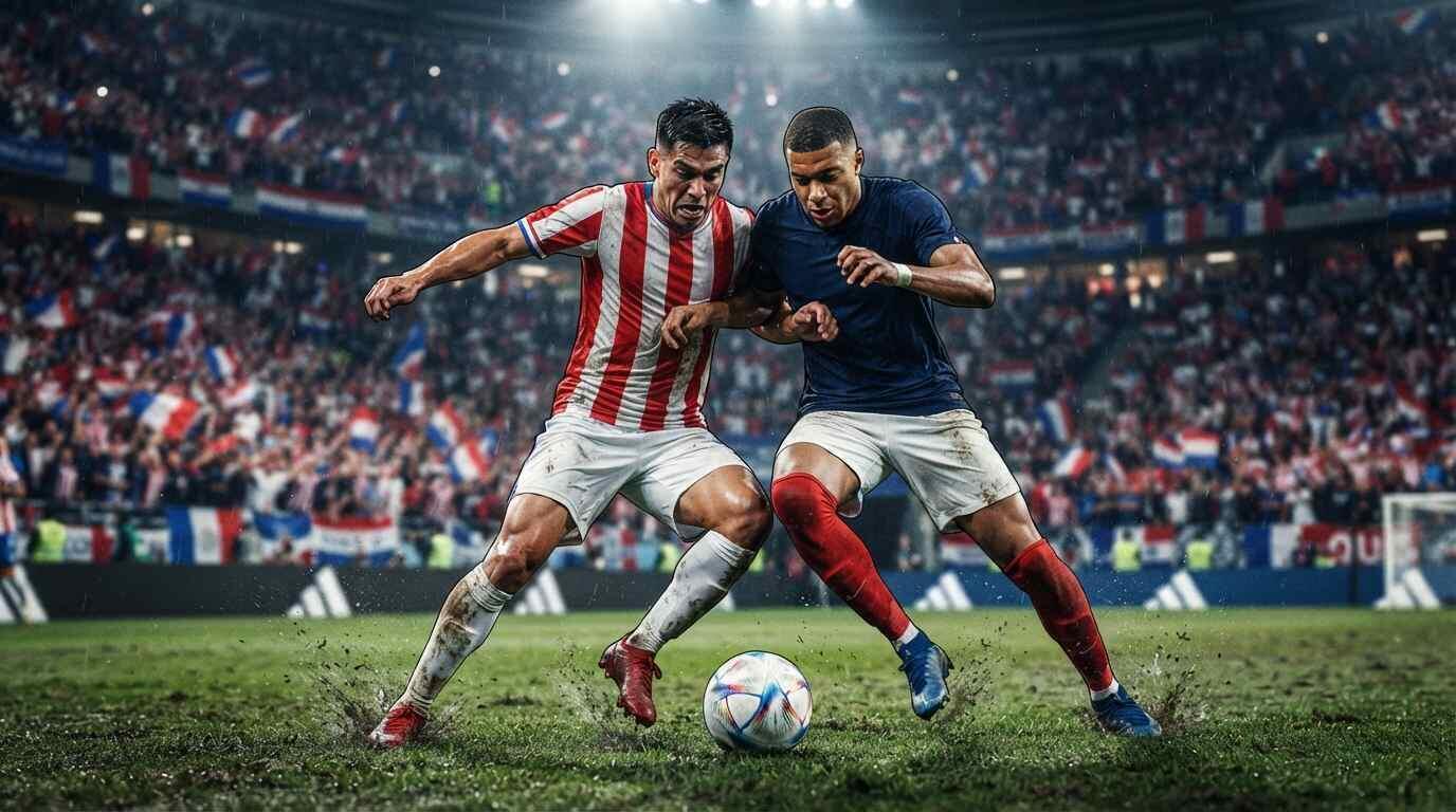Paraguay y Francia disputan el balón en un intenso duelo del Mundial FIFA 2026.